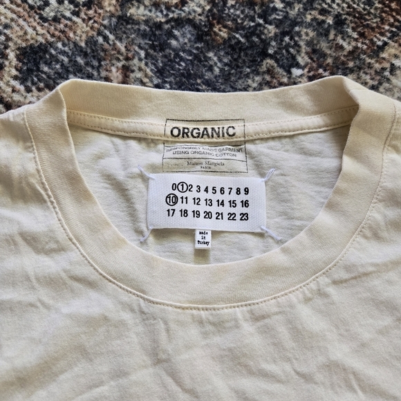 Maison Margiela 100% Organic Cotton Jersey T-Shirt Off-White Cream Ivory Sz XXL - Picture 4 of 11